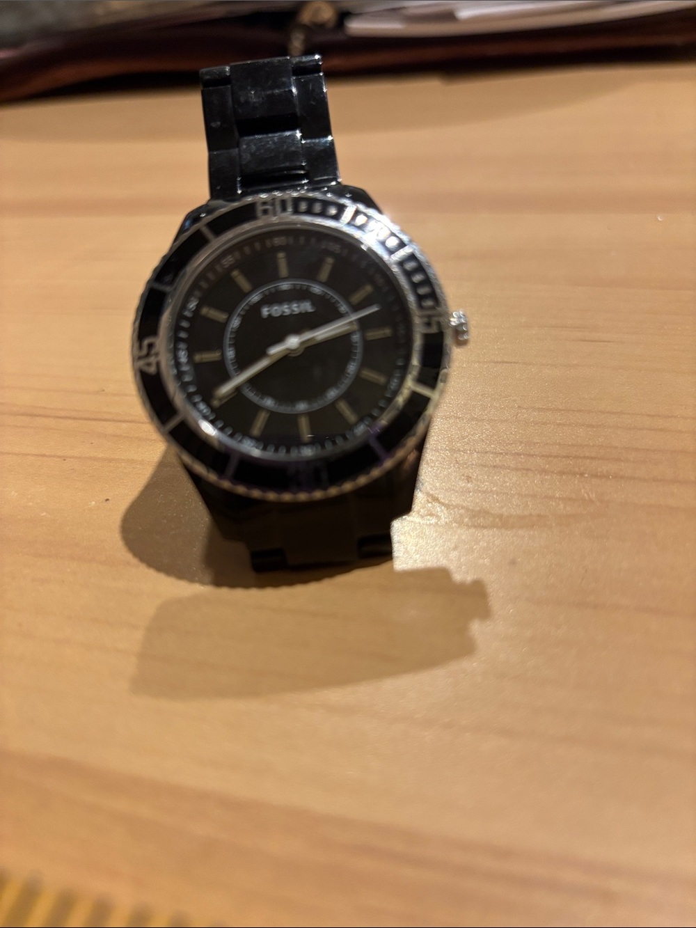 Fossil Black Watch with Silver Accents